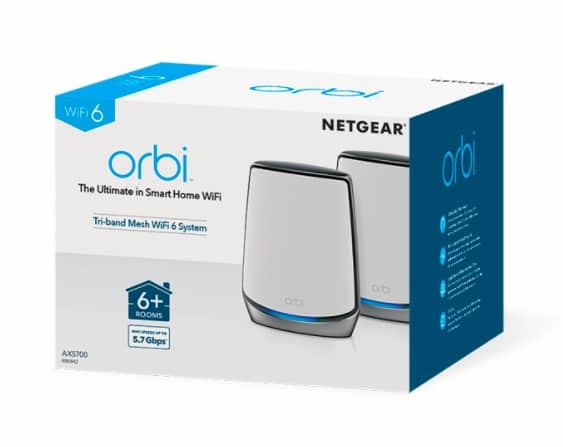 Orbi Tri-Band WiFi 6 Mesh System. 6Gbps. Router   1 Satellite (AX6000)