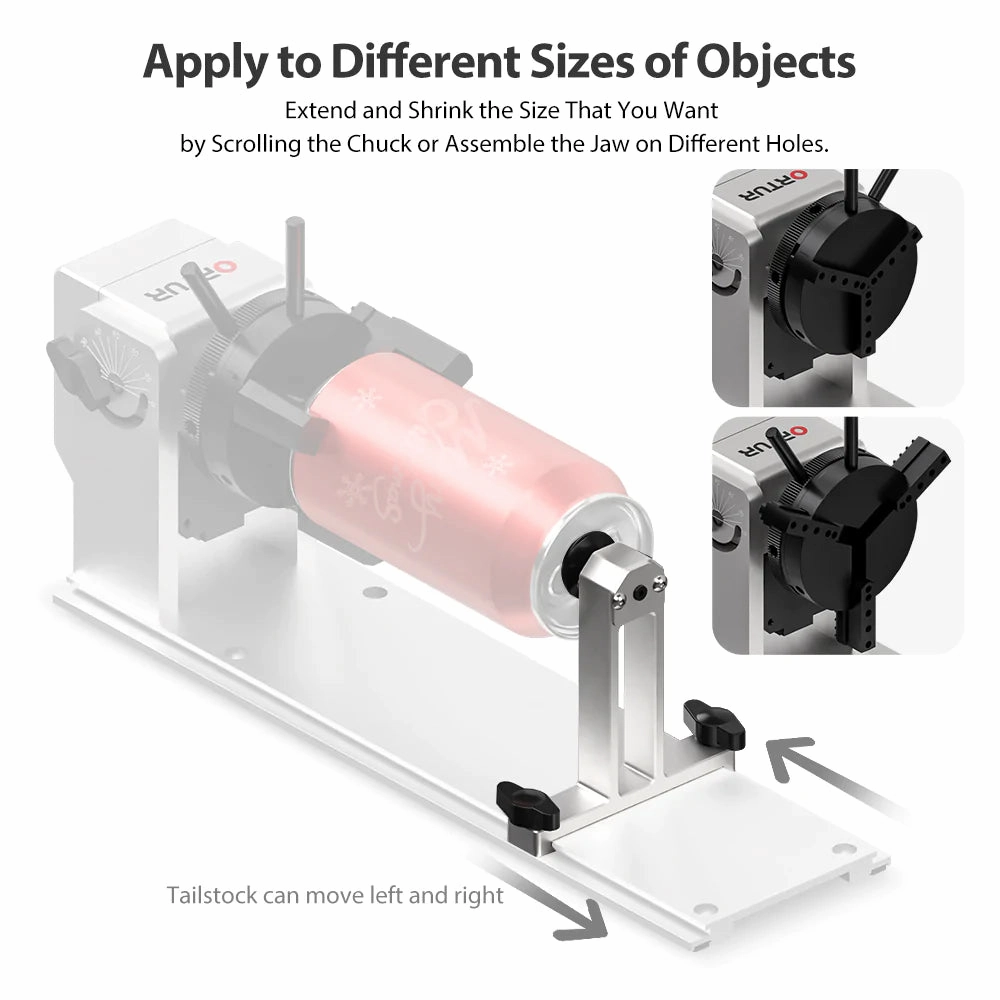 Ortur Y-axis Rotary Chuck for Laser Engraver (YRC1.0)