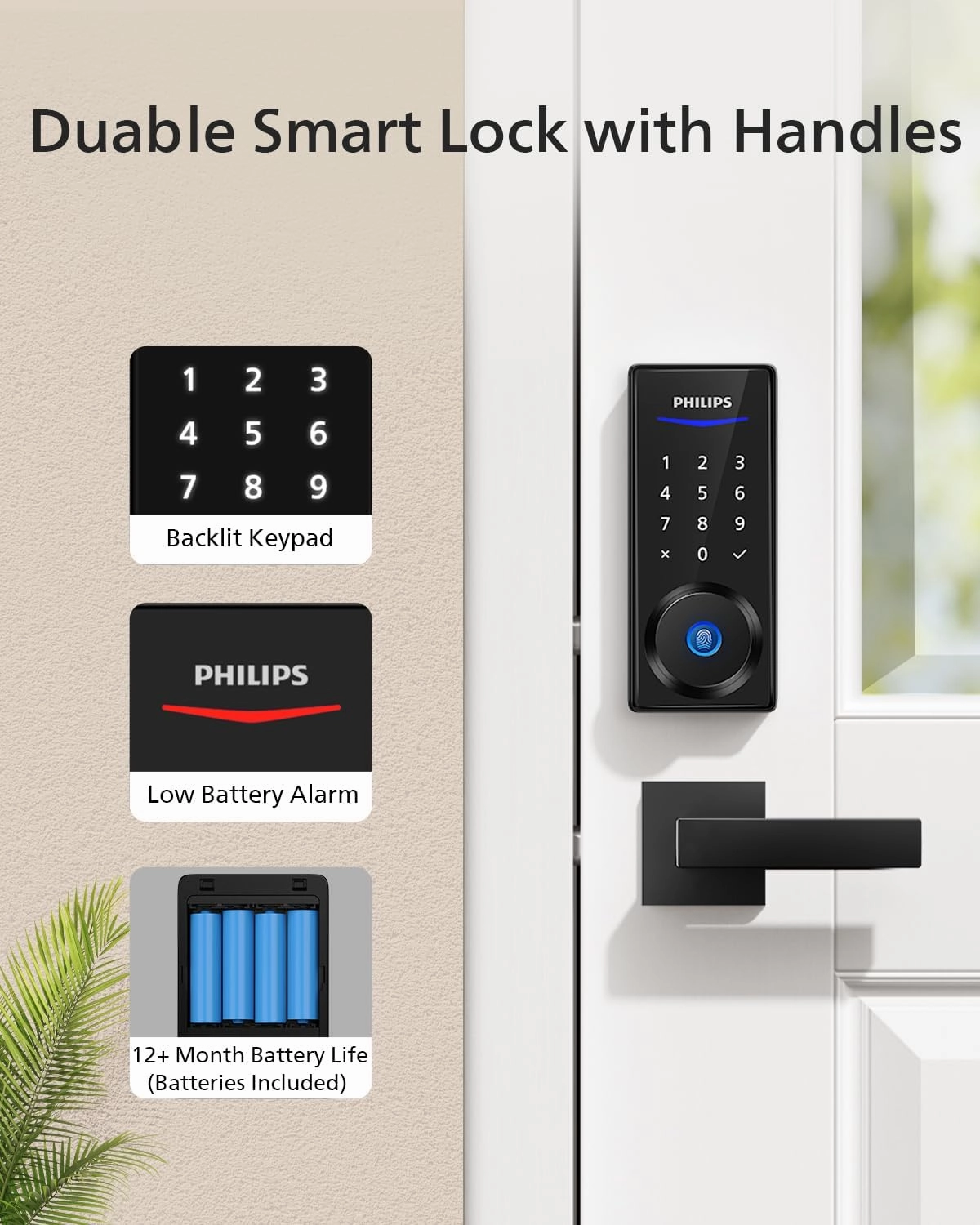 Philips Bluetooth Smart Deadbolt Door Lock- DDL240X-1HB