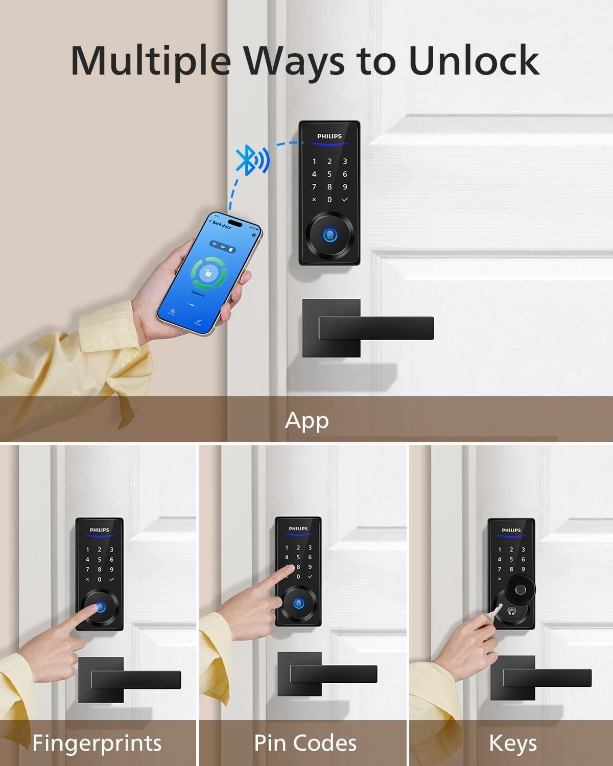 Philips Bluetooth Smart Deadbolt Door Lock- DDL240X-1HB