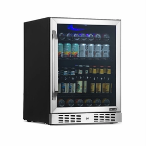 REFURB Newair 24 Built-in Mini Fridge w/ Triple-Pane Glass. 177 Cans