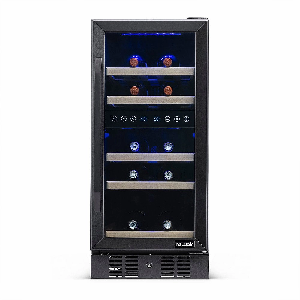 REFURB Newair Built-In Dual Zone Wine Cooler w/ Beech Wood Shelves. 29 Bottles