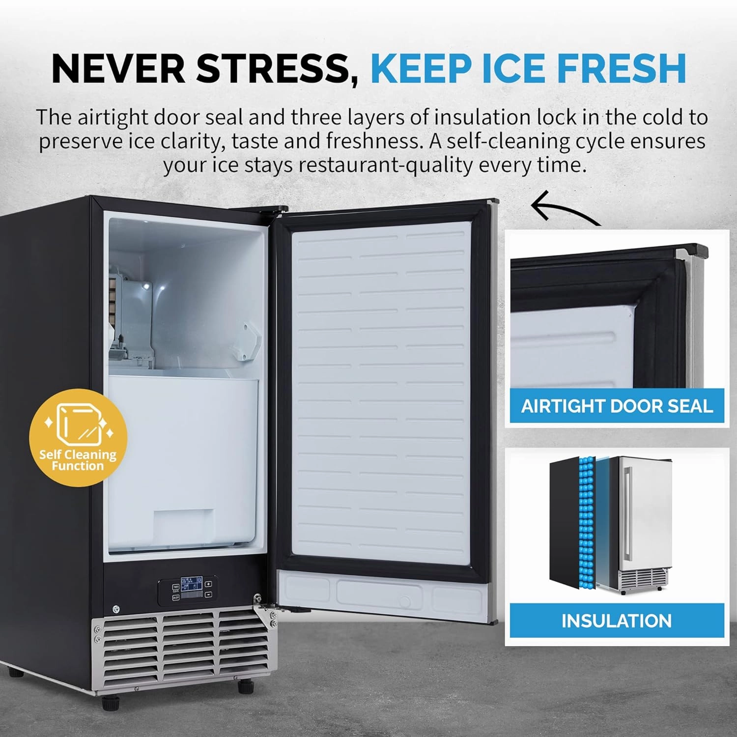 REFURB Newair Daily Clear Ice Cube Maker w/ Self-Cleaning Function