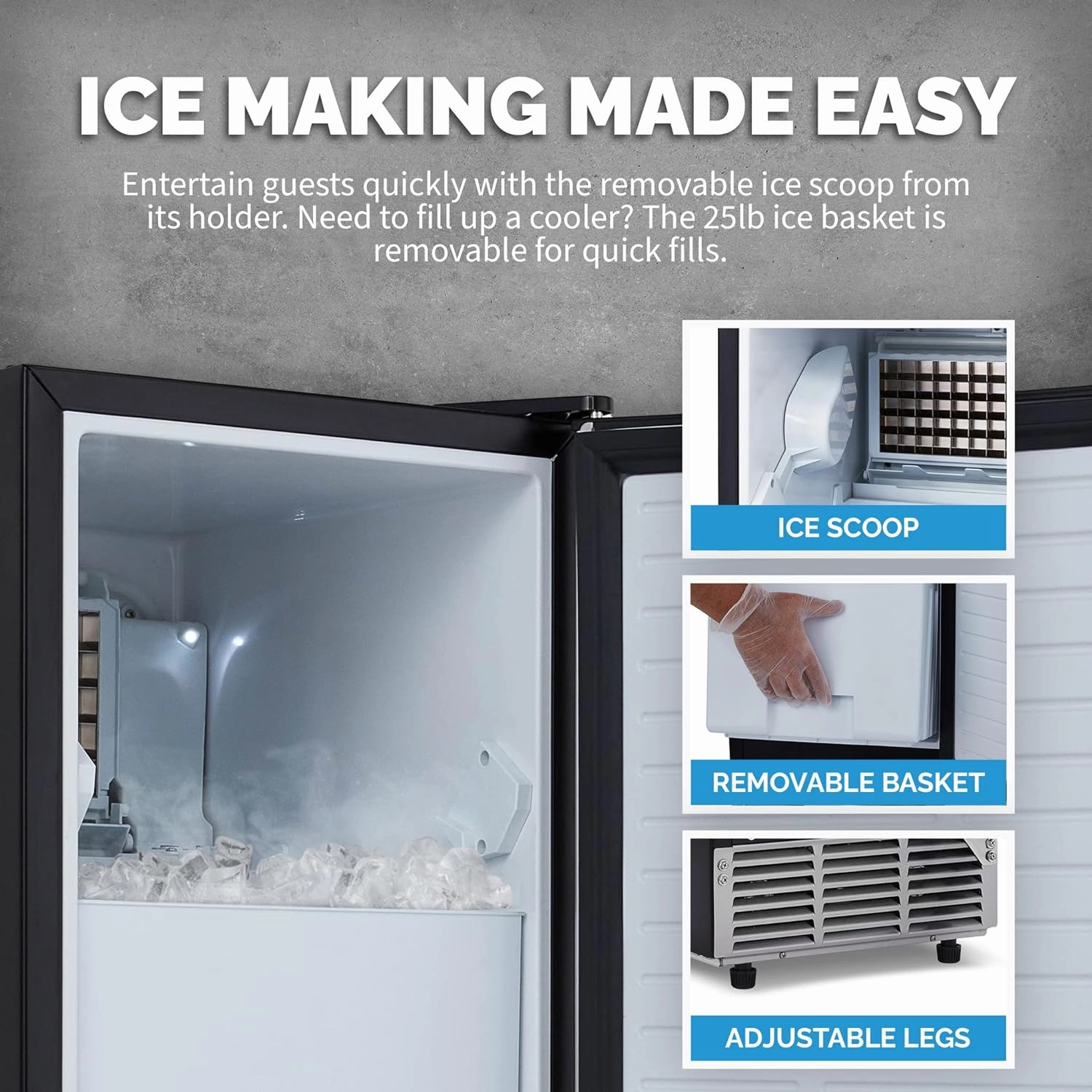 REFURB Newair Daily Clear Ice Cube Maker w/ Self-Cleaning Function