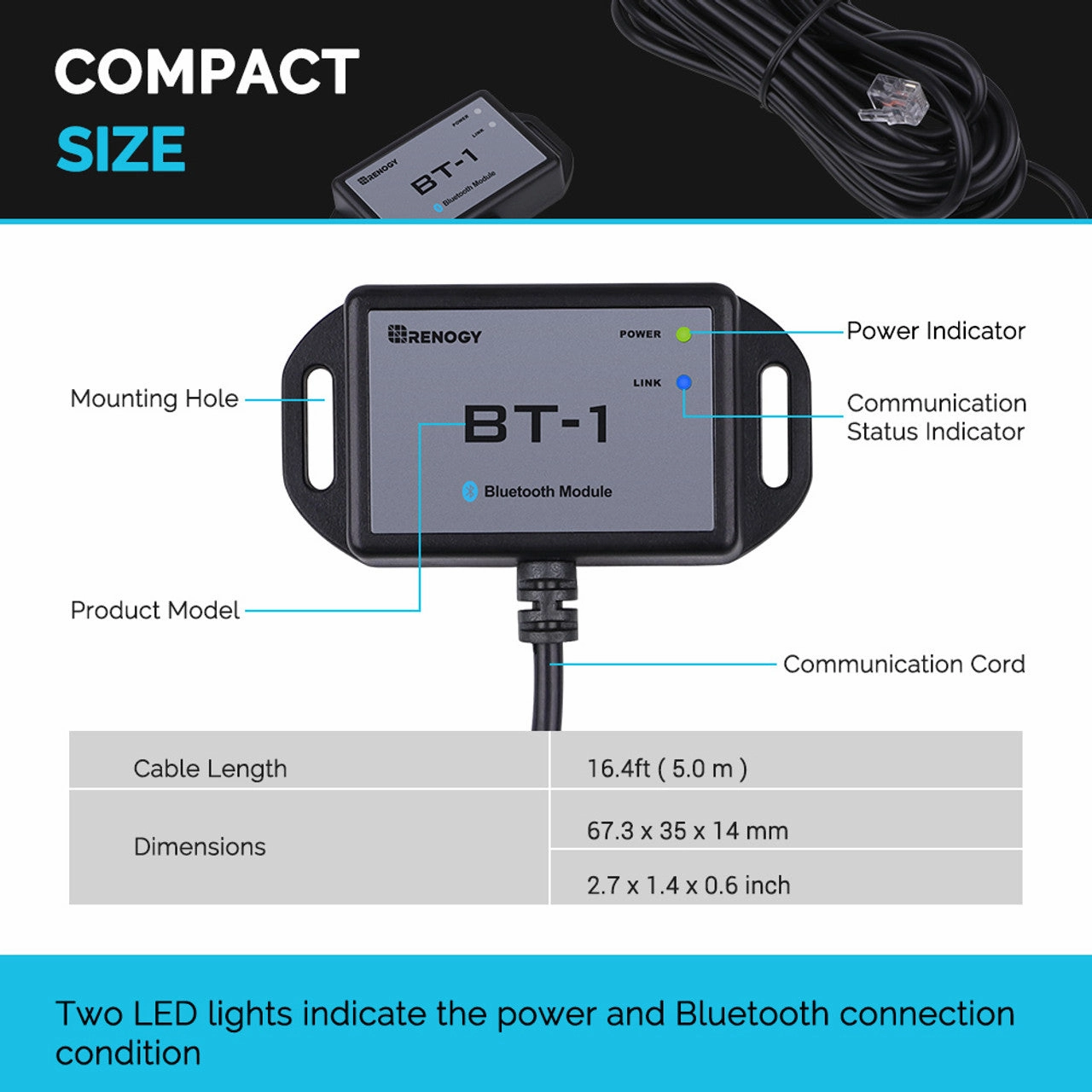 Renogy RCM-BT1-Renogy New BT-1 Bluetooth Module