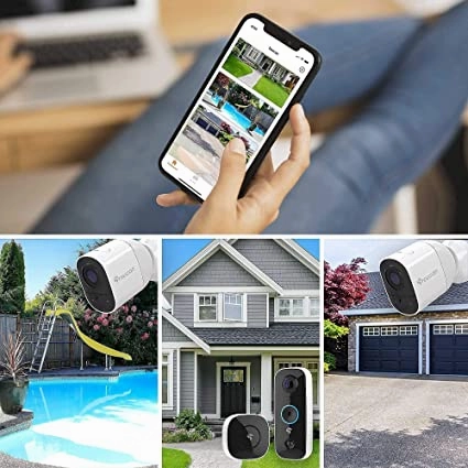 Toucan 1 Wireless Battery Powered Video Doorbell   2 Wireless Battery Powered Camera 6500 mAh Bundle