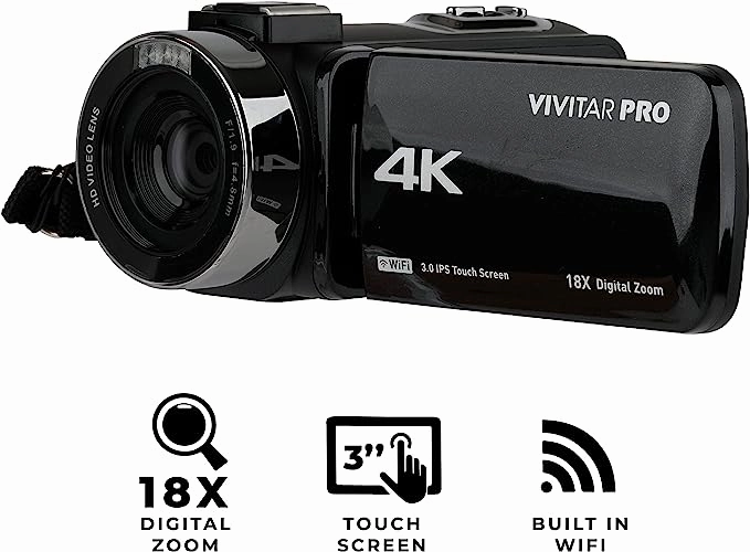 Vivitar 4K Camcorder w/ 3 Rotational LCD